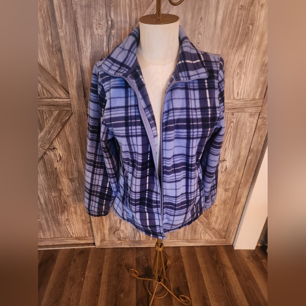 Champion Navy Plaid Fleece Jacket